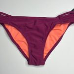 California Waves Wine Hypnotic Optic Strappy Hipster Bikini Bottoms. Size S Photo 1