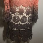 Angie  eyelet lace Ombré pink gray top coverup size M Photo 4