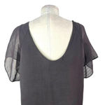 3.1 Phillip Lim Shift Dress Short Sleeve 3D Flower Neckline Brown Size US 10 Photo 7