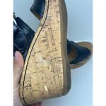 BOC Black Leather Cork Wedge Sandals Buckle Heels C19003 Women Size 10 Photo 4