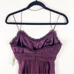 Badgley Mischka 100% Burgundy Embellished Bodice With Silk Shoulder Cover Dress Photo 10