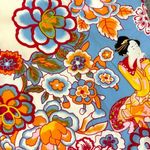 Natori  Geisha Garden Mandarin Tunic Top Large NWT V Neck Sleep Lounge Photo 6