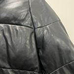 Milly Black Faux Leather Puffer Coat Size Medium $495 Photo 4