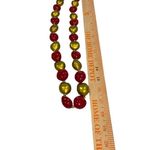 Handmade San Francisco 49ers Red Gold Kukui Nut Lei 18” Hawaiian Style NEW Photo 2