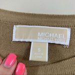 Michael Kors Michael  Tan Knit Sweater Dress Gold Zipper Detail Long Sleeve Photo 1