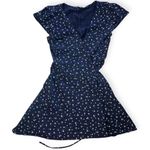 Brandy Melville Womens Blue Floral Mini Wrap Dress Photo 0