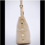 ZARA  ivory off white cream bag with gold stud detail Photo 1