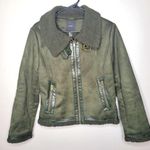 Forever 21 Green Aviator Sherpa Jacket Size Large Photo 0