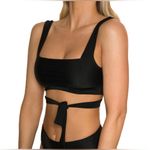 NEW with Tags Vekker LA Black Pole Swim Bikini Tie Square Neck Top and Bottoms Photo 4