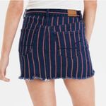 American Eagle Blue Jean Skirt Red and White Striped size 8 Long Photo 1