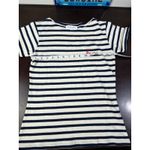 Maison Labiche Paris Striped Tee "the cru" Small Embroidered Cotton French Style White Photo 6