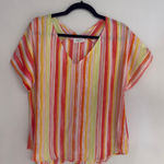 Colorful Stripes Blouse NWOT Multiple Size M Photo 0