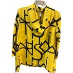 Lindi graffiti print pullover blouse yellow & black Small Photo 0