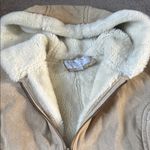 Sonoma  Tan Suede Leather Faux Fur Lined Hooded Jacket SIZE L Photo 1