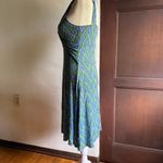 Free People Y2K Vintage | Blue and Green V Neck Fit and Flare Dress Extra Small Photo 4