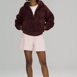 Lululemon Textured Fleece 1/2 Zip Hoodie Red Merlot Photo 2