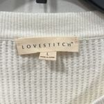 Lovestitch  Cream Lace Up Scoop Neck Sweater Size Large EUC Photo 3