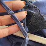 ZARA | Navy Blue Lace Lingerie Style Tank Top Sz L Photo 6