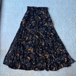 Zadig & Voltaire Judith Spark Flowers Ditsy Floral Logo Midi Skirt Slit Black XS Photo 4