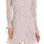 1. State  Long Sleeve Floral Ruffle Mini Dress White and Red Size 8 Photo 0