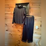 House of Harlow 1960 Black Satin Pajama Set size Medium Photo 3