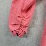 Stoosh Womens Blazer Size S Pink Linen Blend One Button Preppy Ruched Sleeve Photo 5