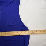 Freebird Womens Button Up Tie‎ Waist Rayon Dress Size Medium Pockets Blue Photo 4