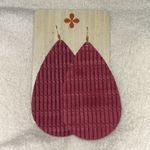 Nickel & Suede Women’s Leather Textured‎ Large Teardrop Earrings Pink Photo 1