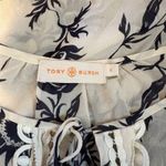 Tory Burch  Ivory Floral Blouse Top 100% Silk Sheer Lace Detail‎ Bohemian Size 8 Photo 2