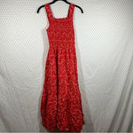 Everlane  Red White Floral The Smock Maxi Dress Photo 5