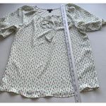 Ann Taylor  Blouse Women’s S Beige Green Floral Print Short Sleeve Flowy Top Photo 8
