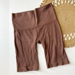 Suzette Collection  Brown Ribbed Sports Bra & Shorts Set Photo 1