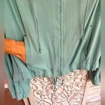 St. John blue buttery soft modern chic zip track suit jacket rhinestone detail L Photo 7