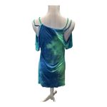 Lascana Blue & Green Tie Dye Cold Shoulder Dress Size 8/10 M Size M Photo 3