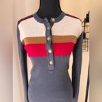 Faherty Mikki Henley Lightweight Cashmere Blend Retro Stripe Size Small Photo 1