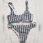 Cupshe 🆕️  Striped Navy Blue & White Set Photo 2