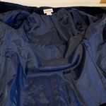 Perry Ellis Navy Blue Velvet Cotton Personal Women’s Size 14 Large Structured Blazer Jacket Photo 5