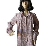 American Vintage Vintage Contima pink purple floral pop over dress with long pussybow size large Photo 12