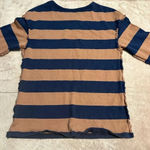 Madewell  Shirt Women’s Size Small Striped Blue Brown Frayed Sweater Photo 1