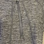 Athleta  Heather Gray Capped Sleeve 1/2 Zip Pullover Shirt with Pleating- Medoum Photo 6