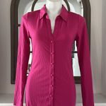 AFRM Ribbed Knit Collared Long Sleeve Button Front Shirt Photo 1