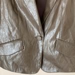 Drew  brown faux leather blazer jacket Photo 2