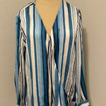 Etcetera  Blue and White Striped Blouse Photo 0