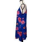 Royal blue size large Floral Halter Dress in Blue and Pink not lined no pockets Photo 1