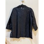 Ming Wang Heritage Fit black semi-sheer button-down blouse or jacket Size Large Photo 2