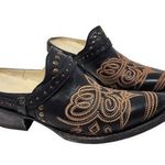Corral Leather Embroidered Brown Pointed Toe Cowgirl Mules Western Size 7 M Photo 0