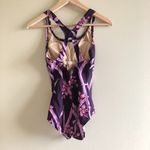 Speedo  one piece Swimsuit Purple Floral Print‎ Womens Size 6 Photo 1