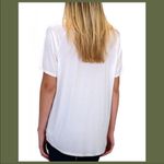 Double Zero Olive Green Soft Slouchy V Tee Asymmetrical 1X Photo 2
