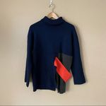 Newtone colorblock mock turtleneck sweater Blue Size M Photo 1