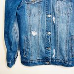 KanCan USA KanCan 100% Cotton Medium Wash Distressed Oversized Denim Jacket Photo 3